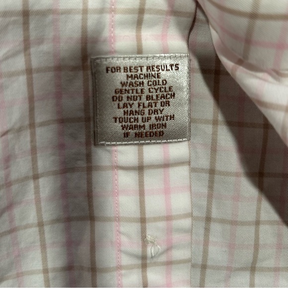 Peter Millar Long-Sleeve Plaid Shirt Large Brown /Pink Cotton Pocket Button Up - Picture 7 of 8